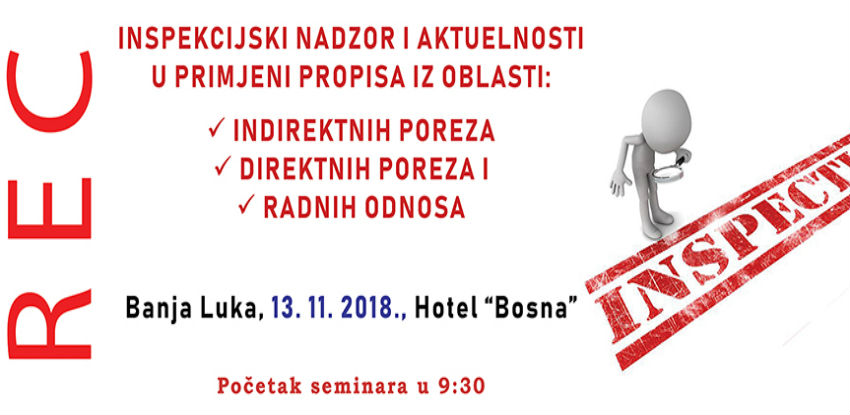 REC seminar: Inspekcijski nadzor u Republici Srpskoj