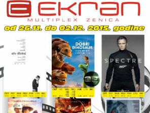 Od 26. novembra tri nova filma na programu Ekran Zenica 