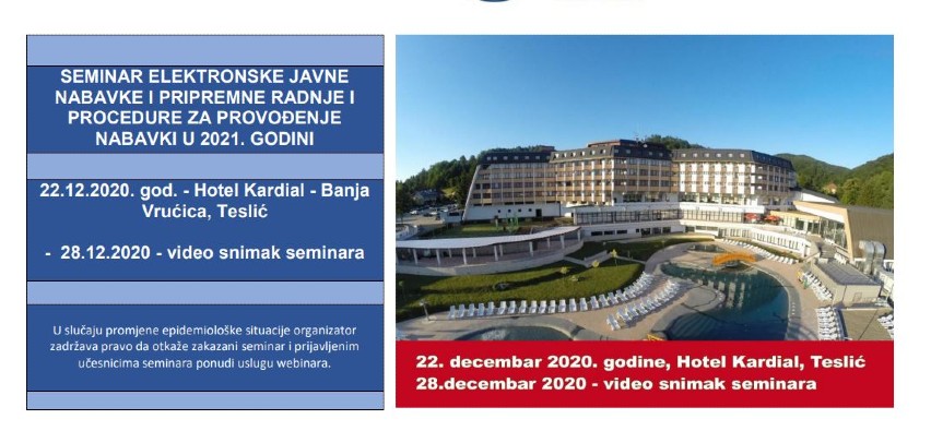 Seminar elektronoske javne nabavke i pripremne radnje