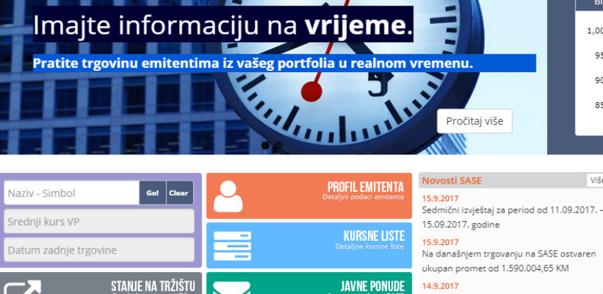 SASE: Ostvaren promet u iznosu 1.590.004,65 KM