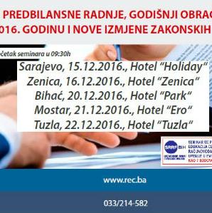 REC seminar o predbilansnim radnjama i godišnjem obračunu za 2016. godinu