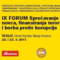 Sprečavanje pranja novca, finansiranja terorizma i borba protiv korupcije