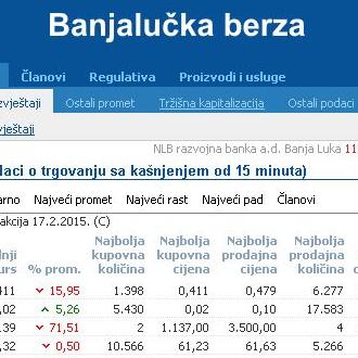 Sedmični promet na BLSE 1.784.488,85 KM