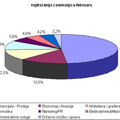 Najtraženija zanimanja u februaru 2008. godine prema podacima portala Posao.ba