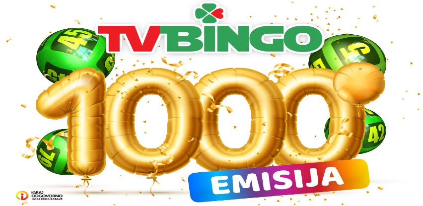 Jubilarno hiljadito izvlačenje brojeva dobitne kombinacije igre TV tombola BINGO.