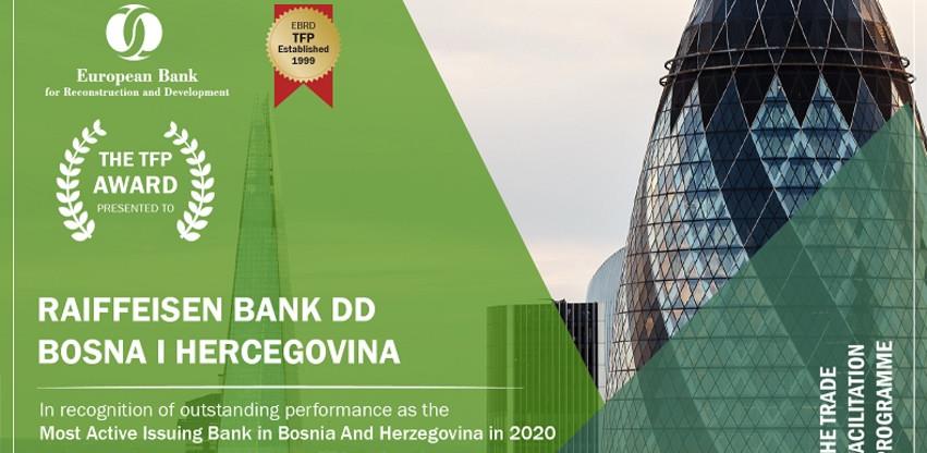 Priznanje za Raiffeisen banku: Najaktivniji izdavaoc finansijskih instrumenata u BiH u 2020.