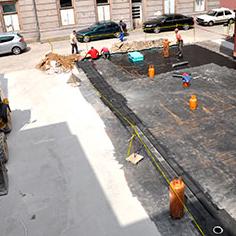 Postavljanje hidroizolacije na platou ispred Općine Stari Grad