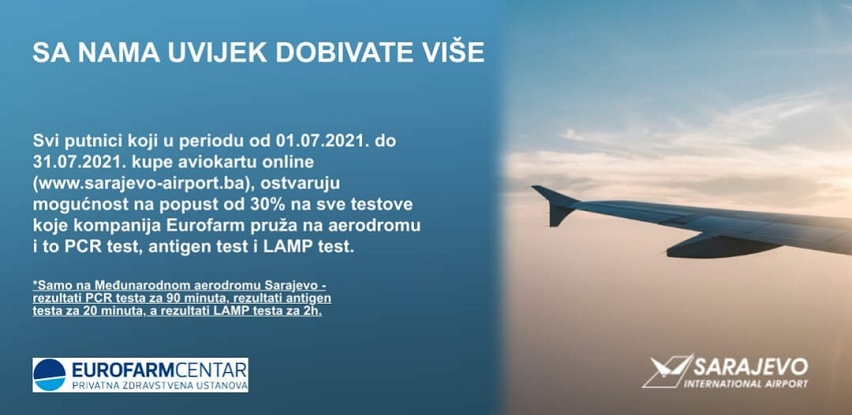 Međunarodni aerodrom Sarajevo i Eurofarm: Nove pogodnosti za putnike!